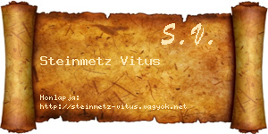 Steinmetz Vitus névjegykártya